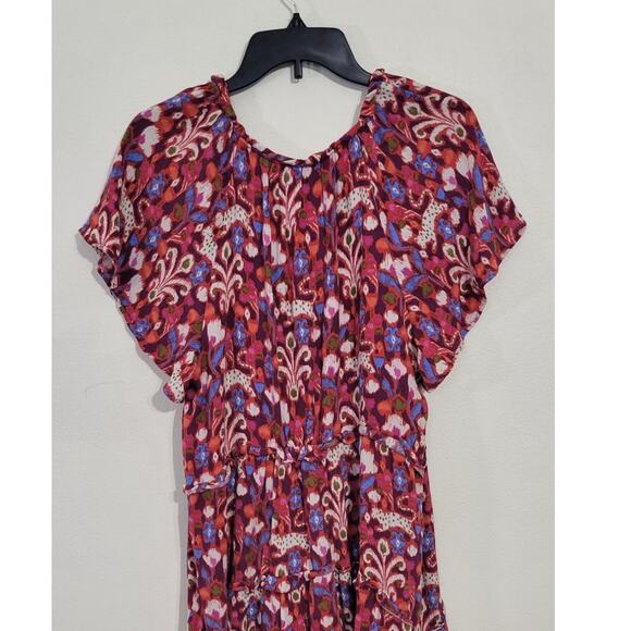 Anthropologie Dress Womens Medium Robin Tiered Mini Dress Ruffle V-neck Dress - Picture 7 of 12